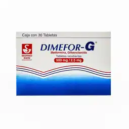 Farmacias YZA Dimefor g 500mg/2.5mg 30 tabs oferta