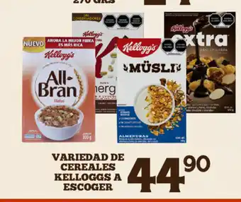 Alsuper Variedad de Cereales Kelloggs A Escoger oferta