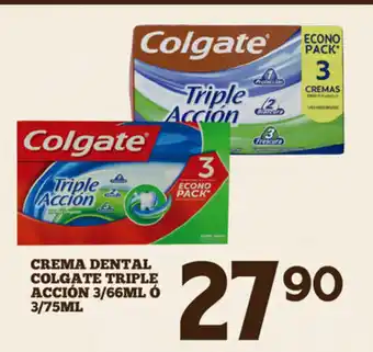 Alsuper Crema Dental Colgate Triple Accion 3/66mL o 3/75mL oferta