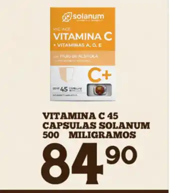 Vitamina C 45 Capsulas Solanum 500 Miligramos