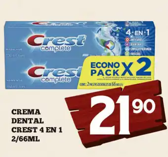 Alsuper Crema Dental Crest 4 en 1 2/66mL oferta