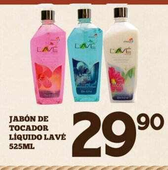 Alsuper Jabon de Tocador Liquido Lave 525ml oferta