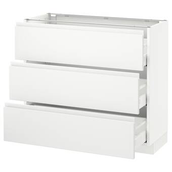 IKEA Sektion gabinete bajo 3 cajones, blanco maximera/voxtorp blanco mate, 91x37x76 cm oferta