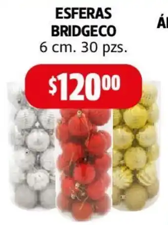 Farmacias Guadalajara ESFERAS BRIDGECO 6 cm. 30 pzs. oferta