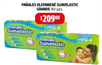 Farmacias Guadalajara PAÑALES KLEENBEBÉ SUAVELASTIC GRANDE 40 pzs. oferta