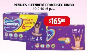 Farmacias Guadalajara PAÑALES KLEENBEBÉ COMODISEC JUMBO 40 ó 40+6 pzs. oferta
