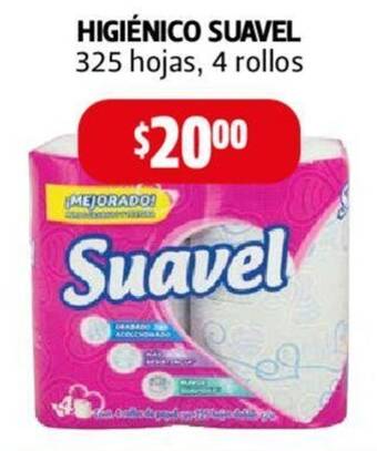 Farmacias Guadalajara HIGIÉNICO SUAVEL 325 hojas, 4 rollos oferta