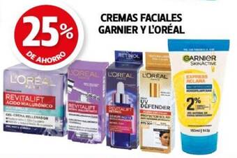 Farmacias Guadalajara CREMAS FACIALES GARNIER Y L'ORÉAL oferta
