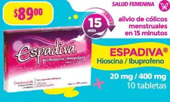ESPADIVA Hioscina / Ibuprofeno 20 mg / 400 mg 10 tabletas