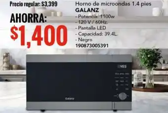 City Club Horno de microondas 1.4 pies GALANZ oferta