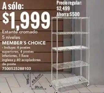 City Club Estante cromado 5 niveles MEMBER'S CHOICE oferta