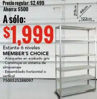 City Club Estante 6 niveles MEMBER'S CHOICE oferta