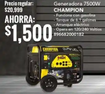 City Club Generadora 7500W CHAMPION oferta