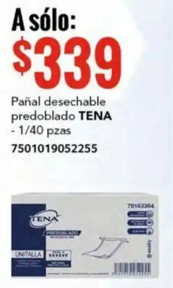City Club Pañal desechable predoblado TENA - 1/40 pzas oferta