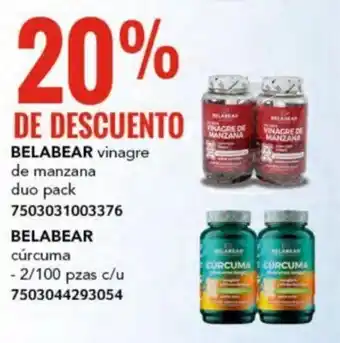 BELABEAR vinagre de manzana duo pack - BELABEAR cúrcuma - 2/100 pzas