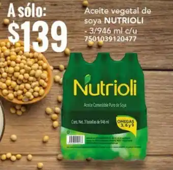 City Club Aceite Comestible Puro de Soya Nutrioli - 3/946 ml oferta