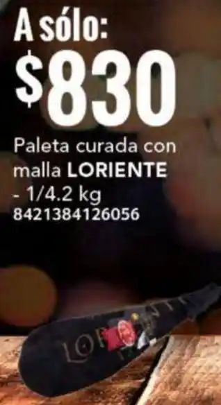 City Club Paleta curada con malla LORIENTE - 1/4.2 kg oferta
