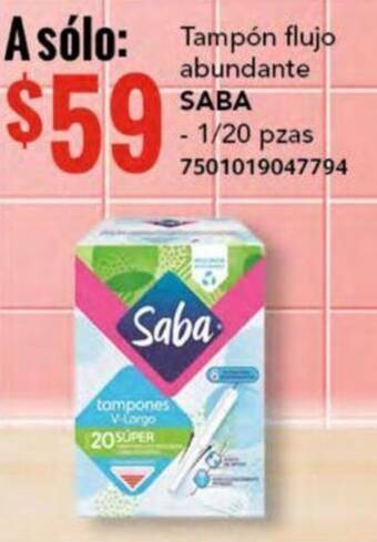 City Club Tampón flujo abundante SABA - 1/20 pzas oferta