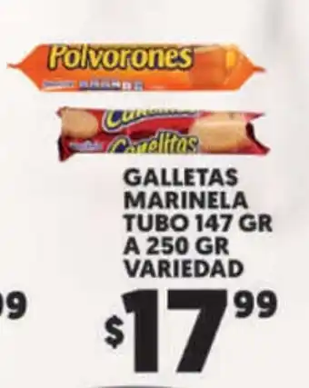Merco Galletas Marinela Tubo 147 GR A 250 GR Variedad oferta