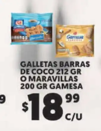 Merco Galletas Barras de Coco 212 GR o Maravillas 200 GR Gamesa oferta