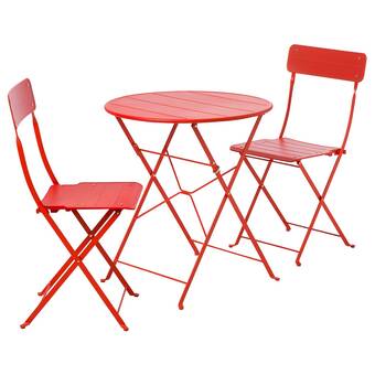 IKEA Sundsö mesa y 2 sillas, exterior, naranja/naranja oferta