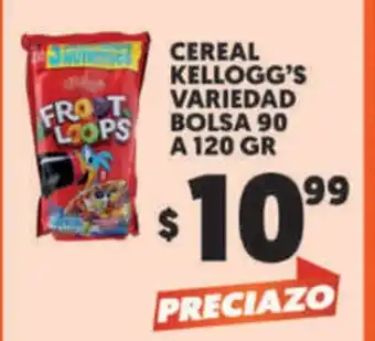 Merco Cereal Kellogg's Variedad Bolsa 90 A 120 GR oferta
