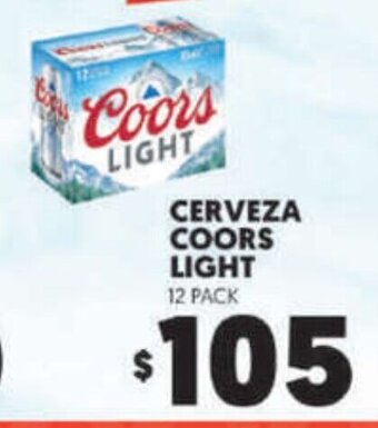 Cerveza Coors Light 12 Pack