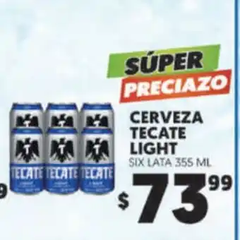 Cerveza Tecate Light Six Lata 355 ML