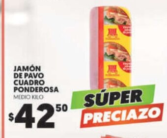 Merco Jamon de Pavo Cuadro Ponderosa medio kilo oferta