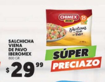 Merco Salchicha Viena de Pavo Iberomex 800 GR oferta