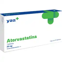 Farmacias YZA Yza atorvastatina 20mg 10 tabs oferta