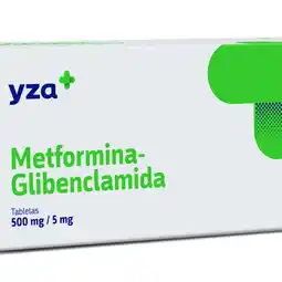 Farmacias YZA Yza metformina, glibenclamida 500mg/5mg 60 tabs oferta