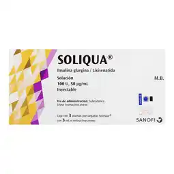 Farmacias YZA Soliqua solucion in 100u/50mcg/ 3 plumas oferta