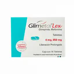 Farmacias YZA Glimetal lex 850mg/4mg 16 tabs oferta