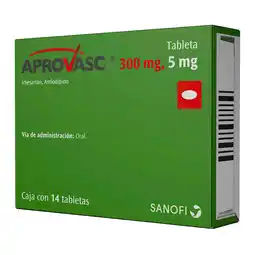 Farmacias YZA Aprovasc 300mg/5mg 14 tabs oferta