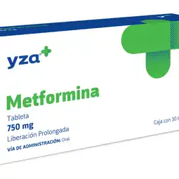 Farmacias YZA Yza metformina lp 750mg 30 tabs oferta
