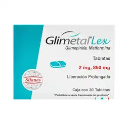 Farmacias YZA Glimetal lex 2mg/850mg 30 tabs oferta