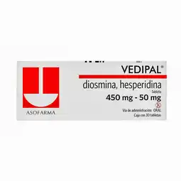 Farmacias YZA Vedipal 450mg/50mg 30 tabs oferta