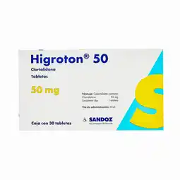 Farmacias YZA Higroton 50mg 30 tabs oferta