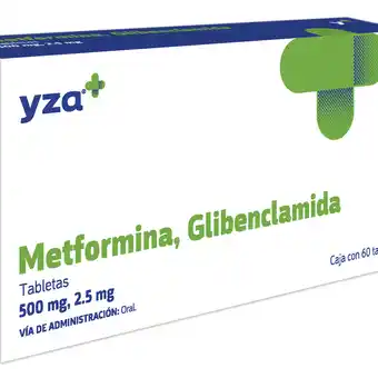 Farmacias YZA Yza metformina/glibenclamid 500mg/2.5mg oferta