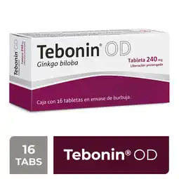 Farmacias YZA Tebonin od 240mg 16 tabs oferta