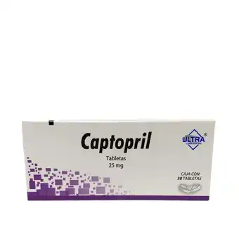 Farmacias YZA Captopril 25 mg c/30 tabs (ultra) oferta