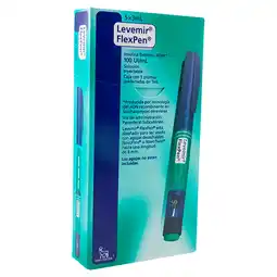 Farmacias YZA Levemir flexpen pluma 100ui 5 amp x 3ml oferta