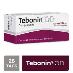 Farmacias YZA Tebonin od liberacion prol 240mg 28 tabs oferta