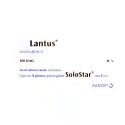 Farmacias YZA Lantus solostar 100ui 5 amp x 3ml oferta