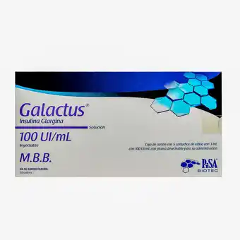 Farmacias YZA Galactus inyeccion 100ui/1ml 5 iny oferta