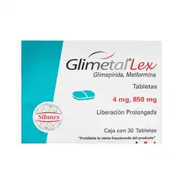 Farmacias YZA Glimetal lex 4mg/850mg 30 tabs oferta