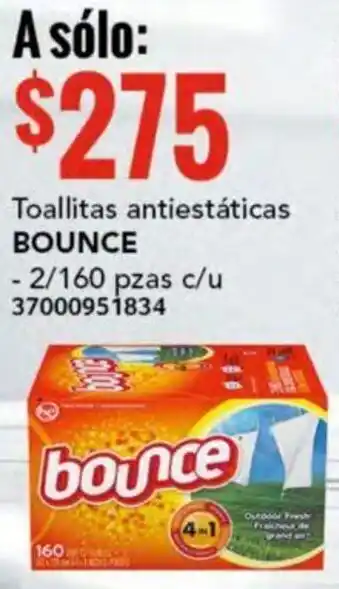 Toallitas antiestáticas BOUNCE 2/160pzas