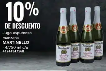 City Club MARTINELLO Jugo espumoso manzana 4/750 ml oferta