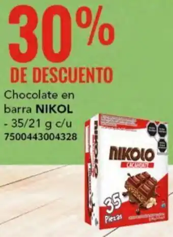 City Club NIKOL Chocolate en barra 35/21g oferta